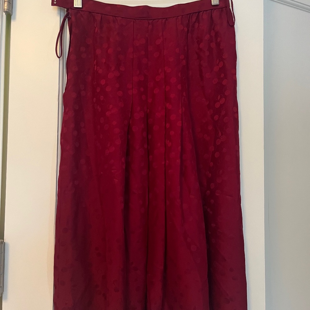 Vintage red silk skirt